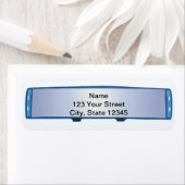 Étiquette Miroir d'arrière bleu sur dégradé bleu (En situation)