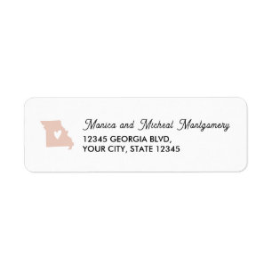 Étiquette MISSOURI State Map with Heart - N'IMPORTE QUELLE C