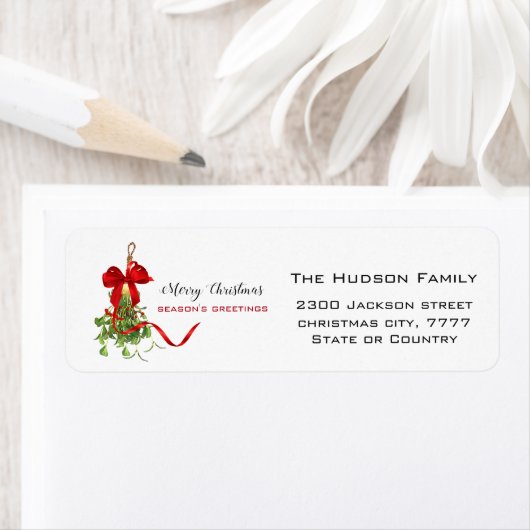 Étiquette Mistletoe de Noël (En situation)