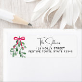 Étiquette Mistletoe de Noël Adresse de retour (En situation)