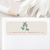 Étiquette Mistletoe de Noël peinte à la main Adresse de reto (En situation)