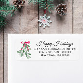 Étiquette Mistletoe Holidays Adresse de retour
