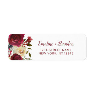 Étiquette Mistletoe Manor Winter Wedding Adresse de retour