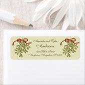 Étiquette Mistletoe verte de Noël Adresse de retour (En situation)