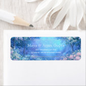 Étiquette Misty Blue Enchanted Forest Gold Frame (En situation)