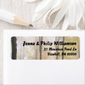 Étiquette Misty Forest Trees Nature Thème Adresse (En situation)