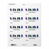Étiquette Mittens Colorés (Feuille entière)