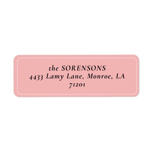 Étiquette MOD PINK TULIP MARIAGE Adresse de retour Label (Devant)