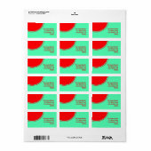 Étiquette Mod rouge vert coloré (Feuille entière)