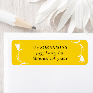 Étiquette MOD YELLOW TULIP MARIAGE Adresse de retour Label