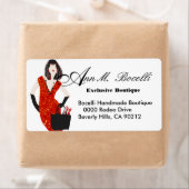 Étiquette Mode Empreinte de léopard rouge (En situation)