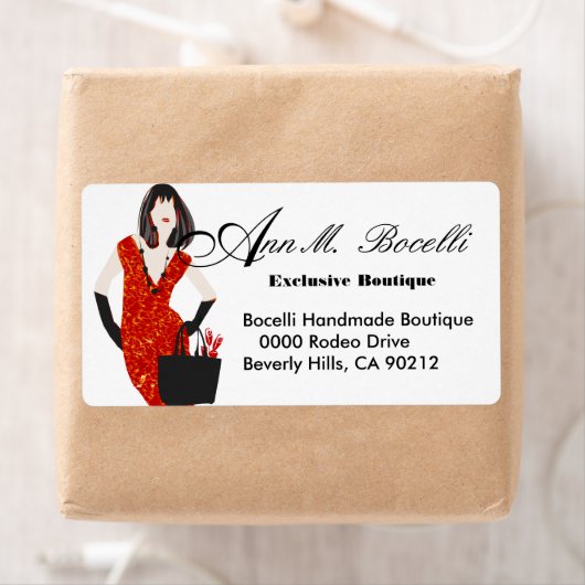 Étiquette Mode Empreinte de léopard rouge (En situation)