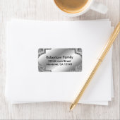 Étiquette Modèle argenté (En situation)