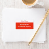 Étiquette Modèle blanc rouge Script Joyeux Noël Adresse (En situation)