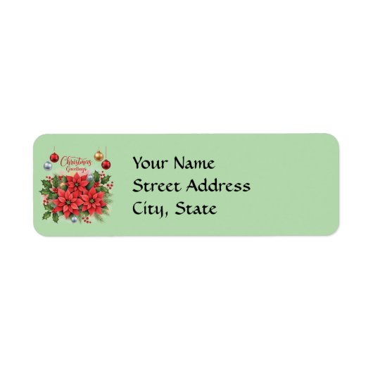 Étiquette Modèle d'adresse de retour de Noël (Devant)