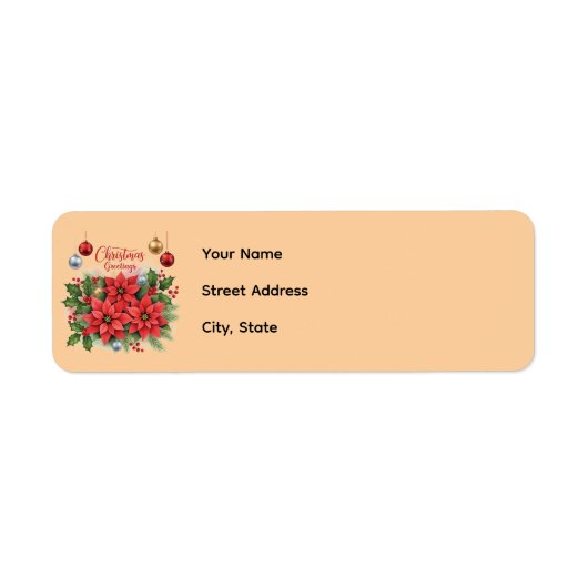 Étiquette Modèle d'adresse de retour pour Noël (Devant)