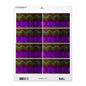 Étiquette Modèle damassé en chevron coloré (Feuille entière)