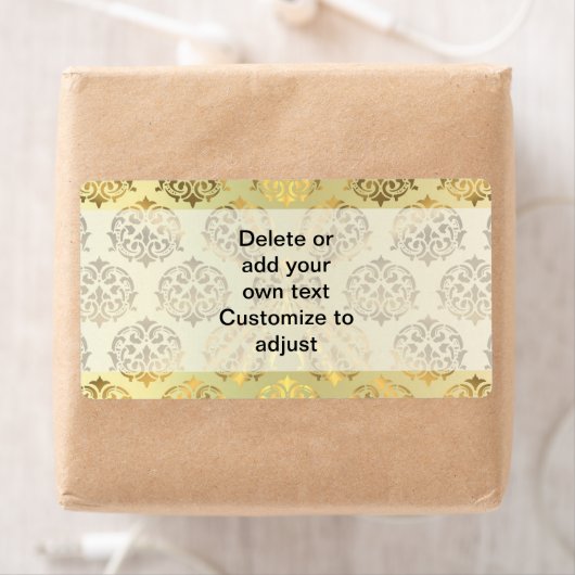 Étiquette Modèle damé or (En situation)