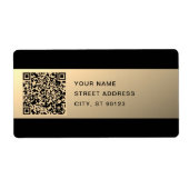 Étiquette Modèle de code QR immédiatement modifiable | Or Fa (Devant)