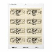 Étiquette Modèle de cuisine vintage (Feuille entière)