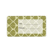 Étiquette Modèle de feuille carrée Gold Lime Light (Devant)