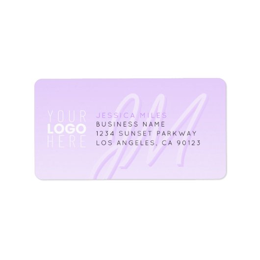 Étiquette Modèle de nom professionnel et de slogan | Violet (Devant)