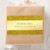 Étiquette Modèle de Parties scintillant d'or Livraison profe (En situation)