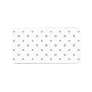 Étiquette Modèle de point gris-clair et blanc de polka