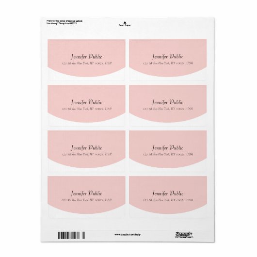 Étiquette Modèle de script moderne élégant et rose vif (Feuille entière)