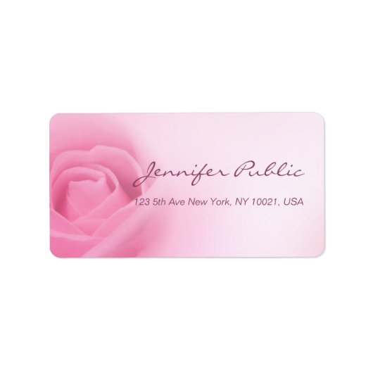Étiquette Modèle de script moderne rose (Devant)