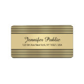 Étiquette Modèle de script noir et or (Devant)