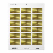 Étiquette Modèle de script or Faux métal moderne populaire (Feuille entière)