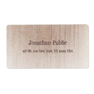 Étiquette Modèle de texte désorganisé Bois de bureau Look Li