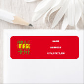 ÉTIQUETTE MODÈLE DE TEXTE D'IMAGE ROUGE SIMPLE MODERNE (En situation)