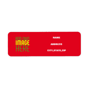 ÉTIQUETTE MODÈLE DE TEXTE D'IMAGE ROUGE SIMPLE MODERNE