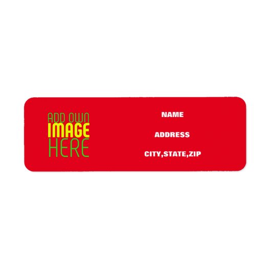 ÉTIQUETTE MODÈLE DE TEXTE D'IMAGE ROUGE SIMPLE MODERNE (Devant)