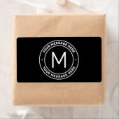 Étiquette Modèle de texte personnalisable | Noir et blanc (En situation)