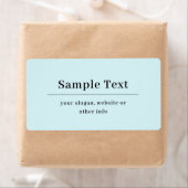 Étiquette Modèle de texte simple et élégant | Bleu Clair (En situation)