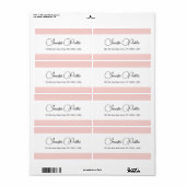 Étiquette Modèle de typographie Blush Rose Blanc Expédition (Feuille entière)