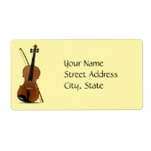 Étiquette Modèle de violon et d'archet (Devant)