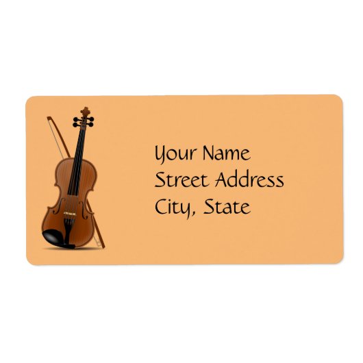 Étiquette Modèle de violon et de mâchoire (Devant)