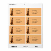 Étiquette Modèle de violon et de mâchoire (Feuille entière)