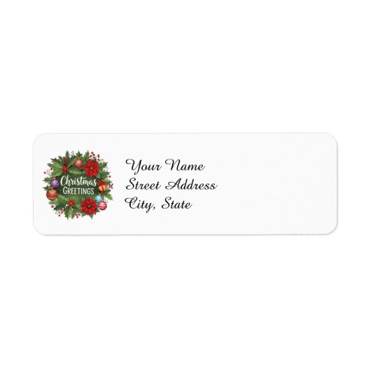 Étiquette modèle de vœux de Noël, (Devant)