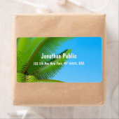 Étiquette Modèle d'écriture manuscrite élégant Blue Sky Palm (En situation)