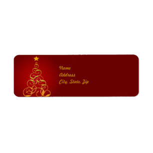 Étiquette Modèle d'étiquette de adresse d'arbre de Noël d