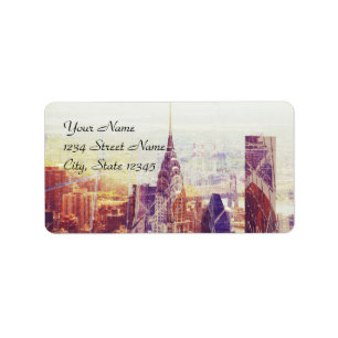 Étiquette Modèle d'étiquette de adresse de New York City