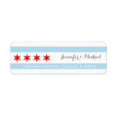 Étiquette Modèle du drapeau de Chicago | Red Star | Bleu (Devant)