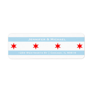 Étiquette Modèle du drapeau de Chicago | Red Stars | Bleu