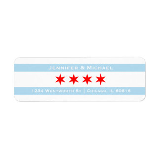 Étiquette Modèle du drapeau de Chicago | Red Stars | Bleu