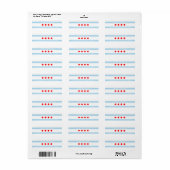 Étiquette Modèle du drapeau de Chicago | Red Stars | Bleu (Feuille entière)